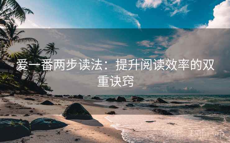 爱一番两步读法：提升阅读效率的双重诀窍