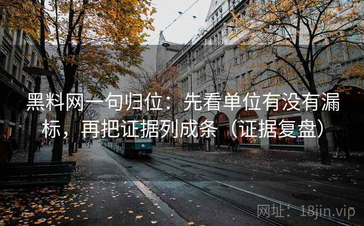 黑料网一句归位：先看单位有没有漏标，再把证据列成条（证据复盘）
