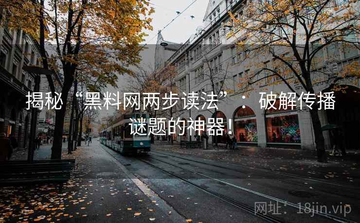 揭秘“黑料网两步读法”：破解传播谜题的神器！